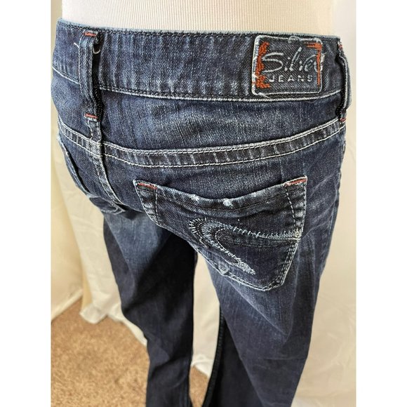 Silver Women's Dark Wash Toni Light Distressed Boot Cut Jeans - 28x33 - Picture 8 of 13